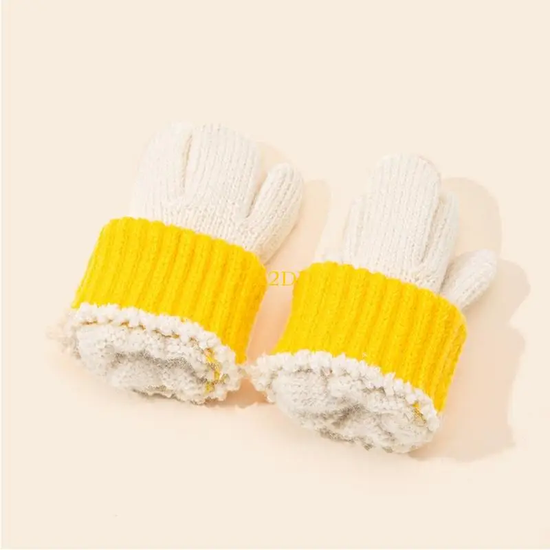 QX2D Guantes de punto para bebés elásticos cálidos unisex mitones - imagen 4