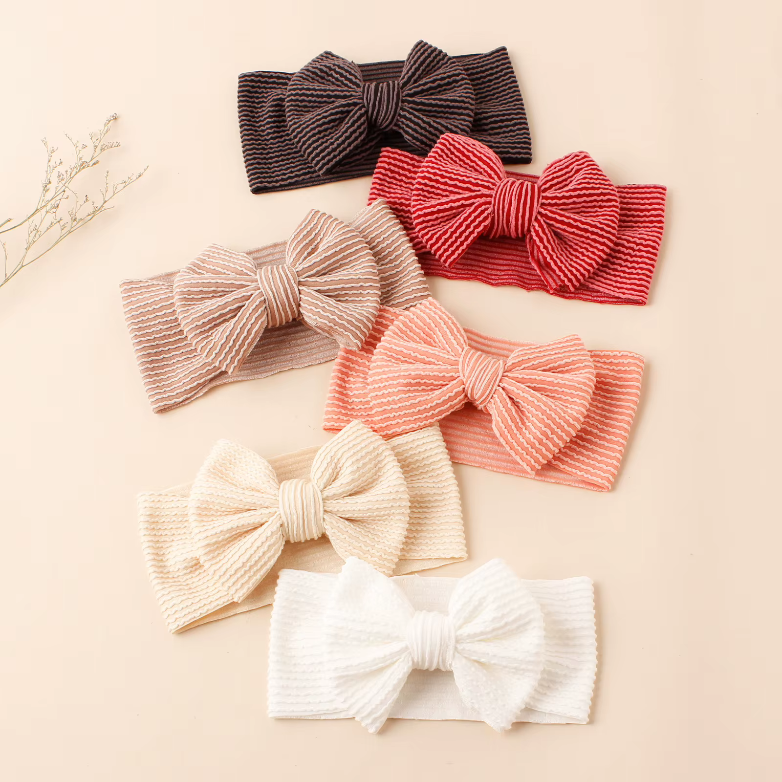 Turbante diadema lazo elástico accesorio cabello para bebé niña y niño - imagen 3