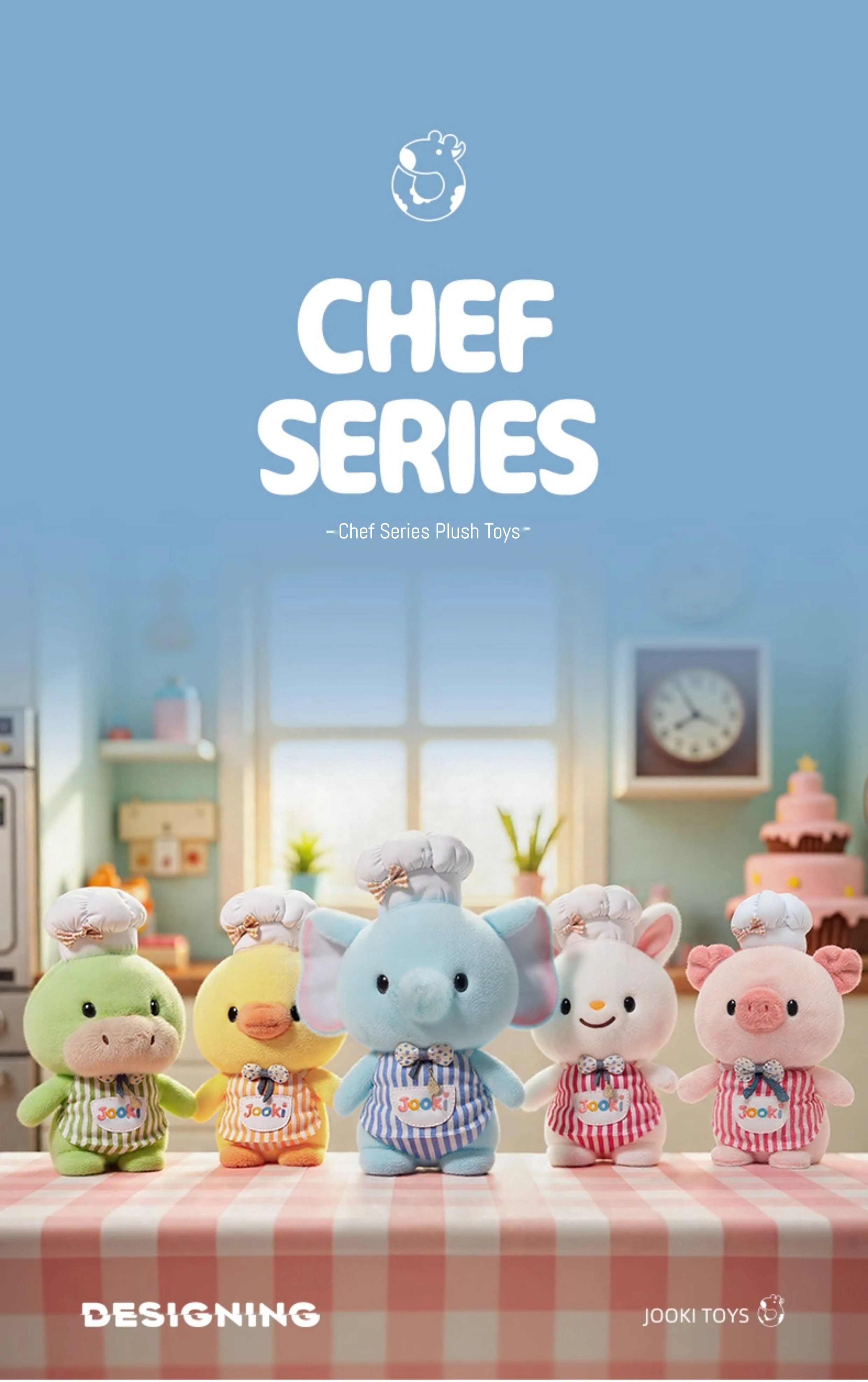 Cerdo de peluche de chef frontal