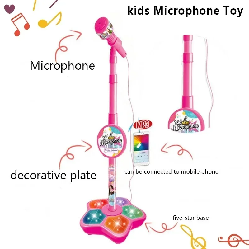 Micrófono infantil con soporte para karaoke y juego educativo - imagen 2