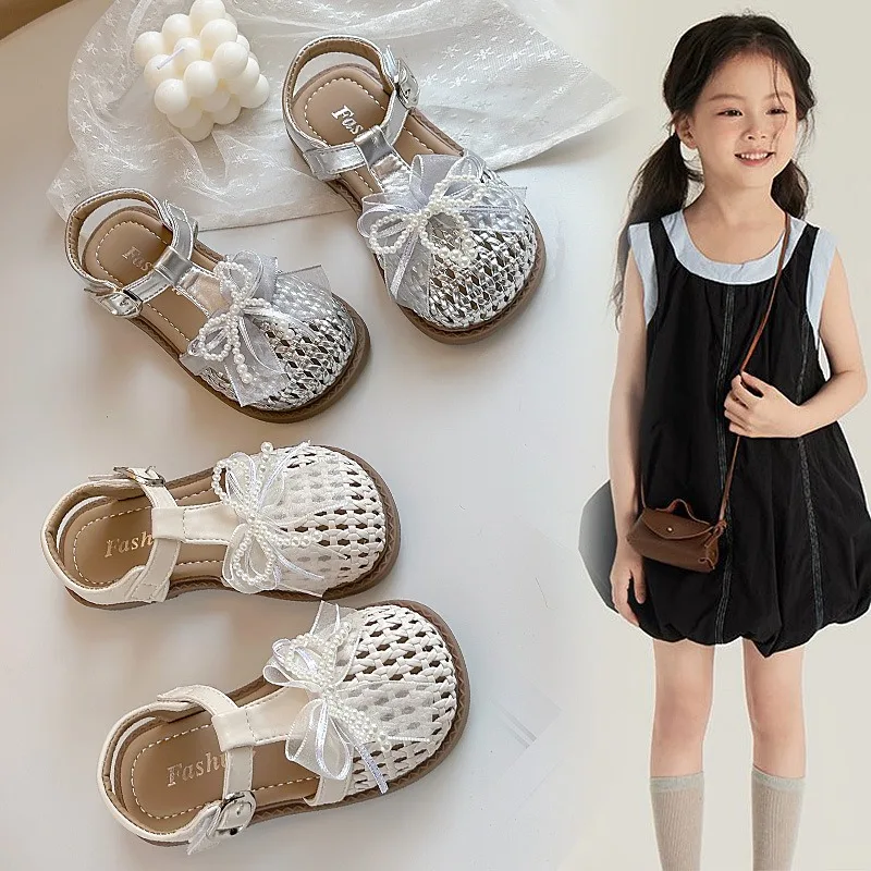 Sandalias de playa para niña estilo coreano con lazo antideslizantes - imagen 5