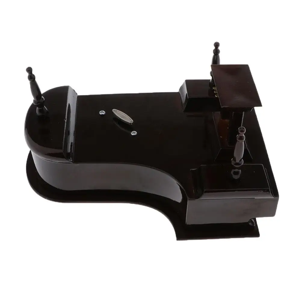 Piano de juguete de madera en miniatura con taburete para muñecas - imagen 5