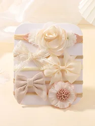 Diademas de encaje con lazo y flores para bebé recién nacido