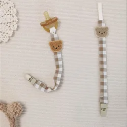 Clip para chupón de bebé con diseño de oso, correa segura