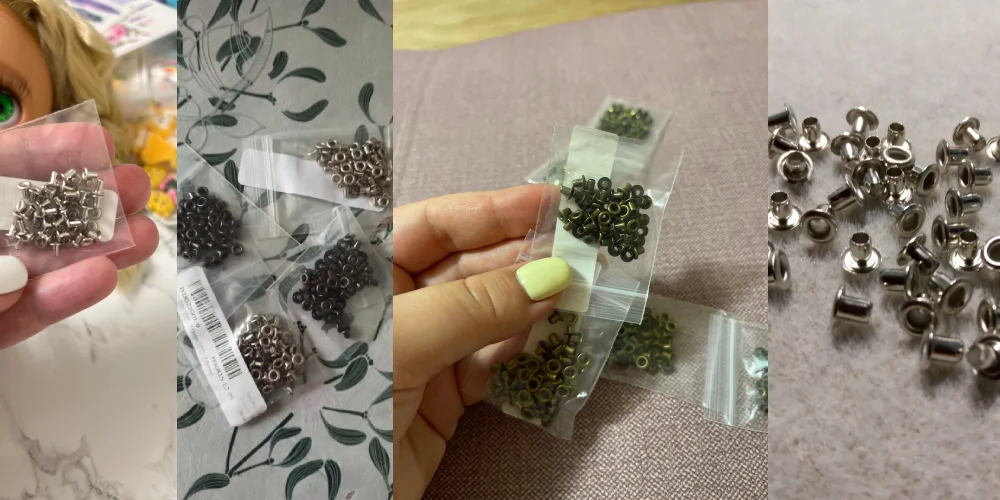 Mini botones de ojal metálicos en diferentes acabados