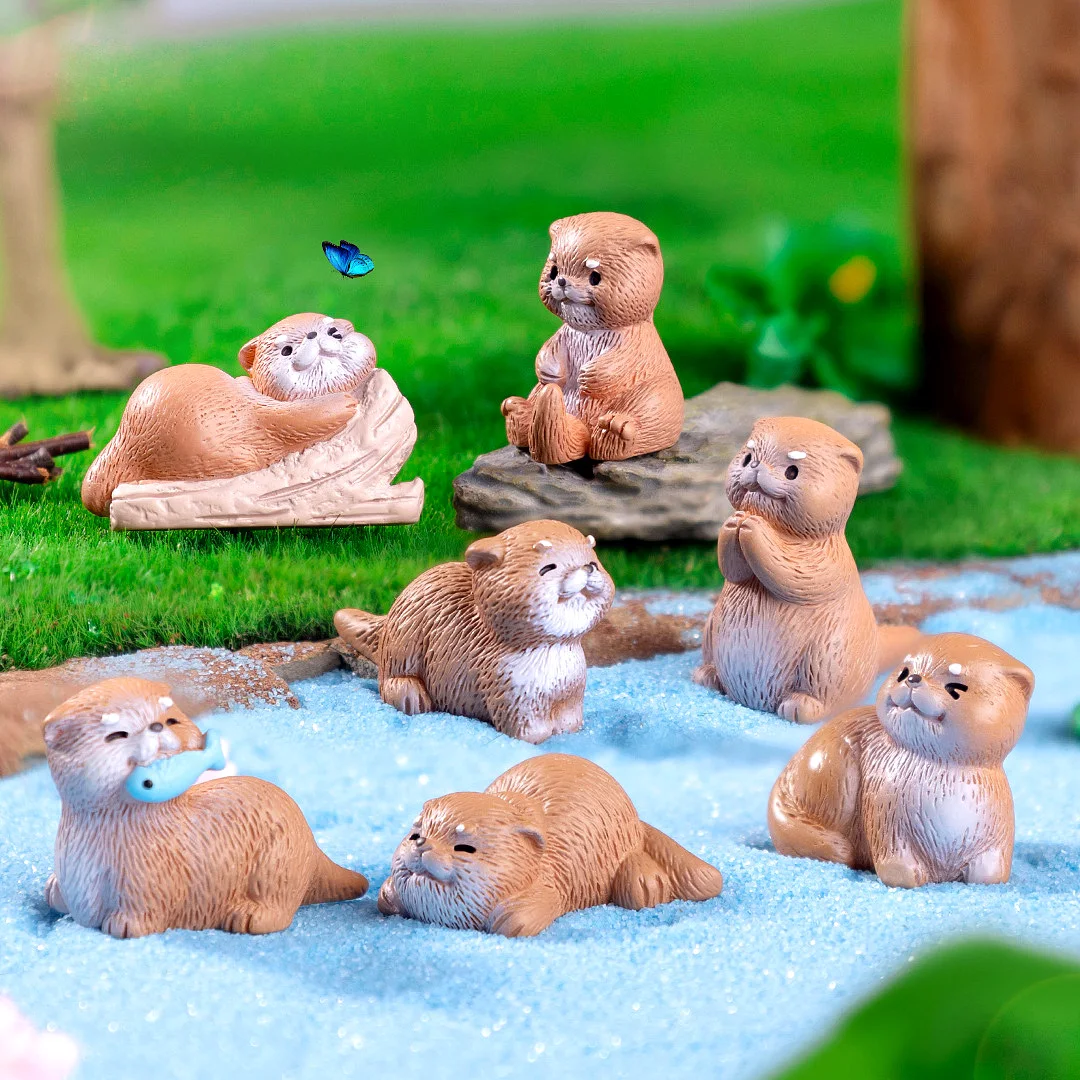 Conjunto de 4 figuras miniatura con temática de jardín y hada