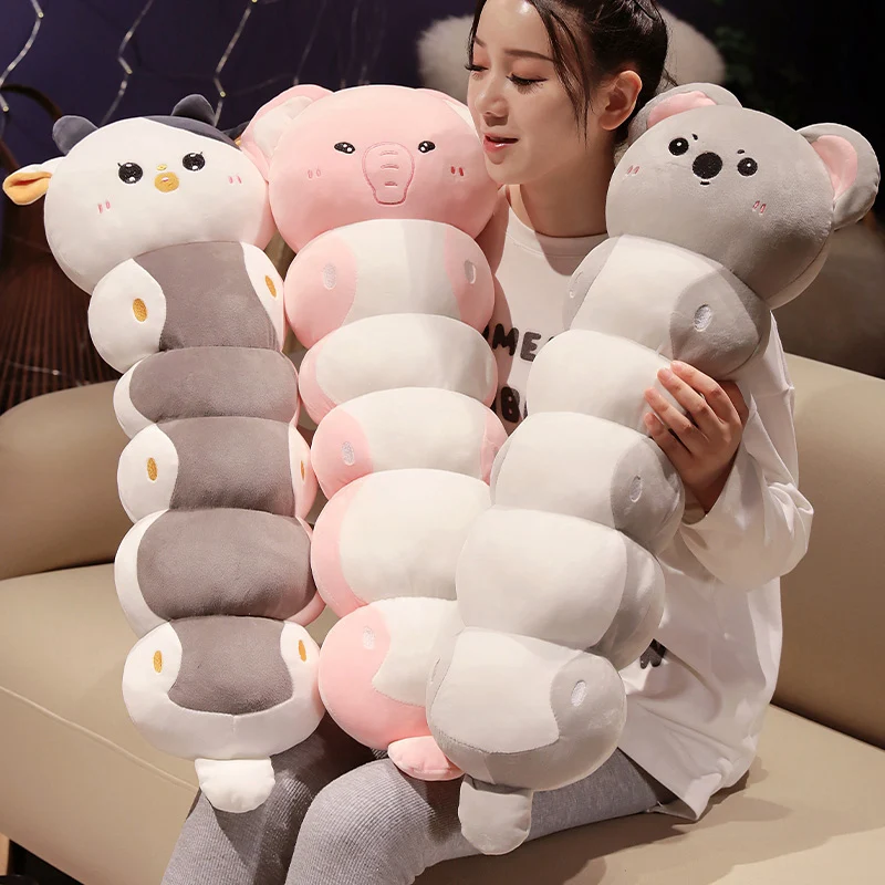 Almohada larga suave de peluche con diseño animal para dormir - imagen 4