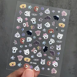 Pegatinas con relieve estilo tierno de perros y gatos para manualidades