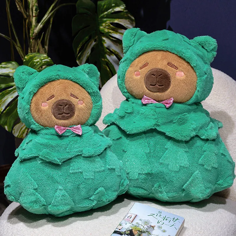Decoración de año nuevo estilo tierno con árbol de capibara y peluches - imagen 5