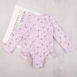 Bañador floral de manga larga para bebé con protección UV