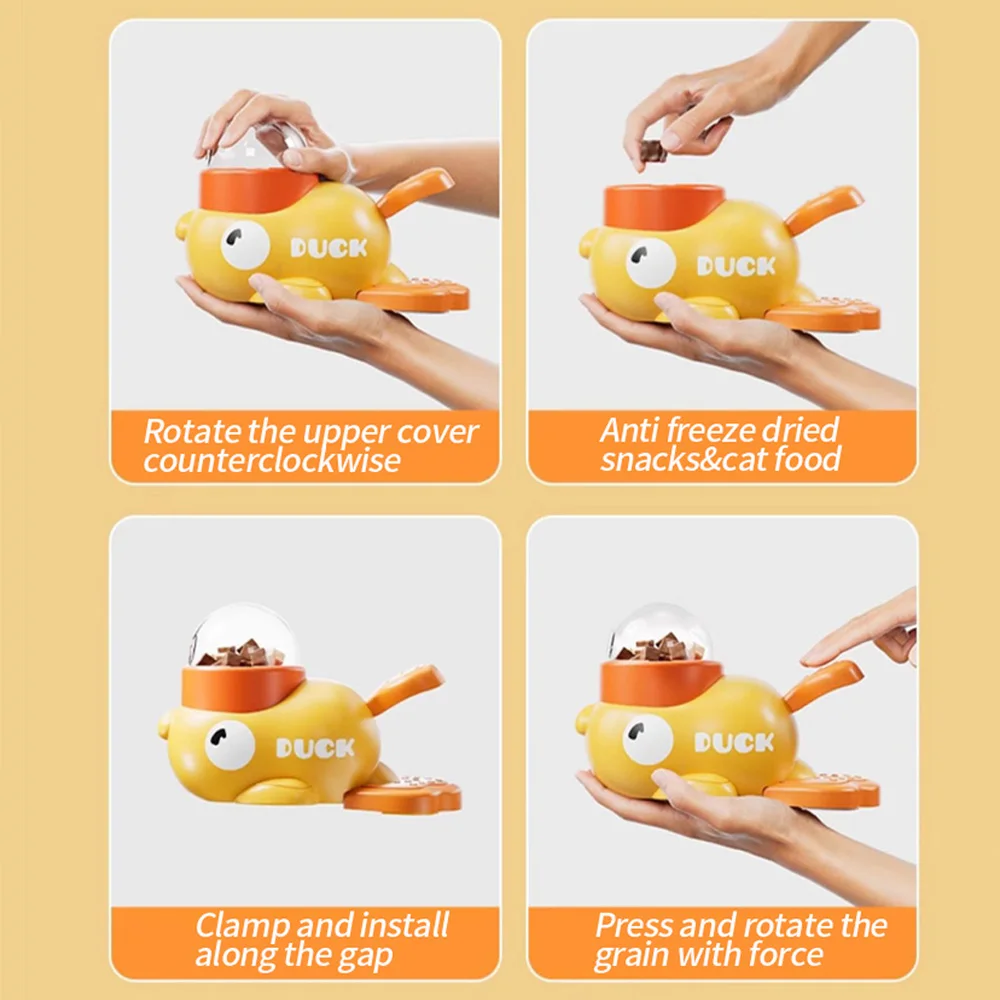 Juguete para gatos autoentrenante con pato amarillo - imagen 3