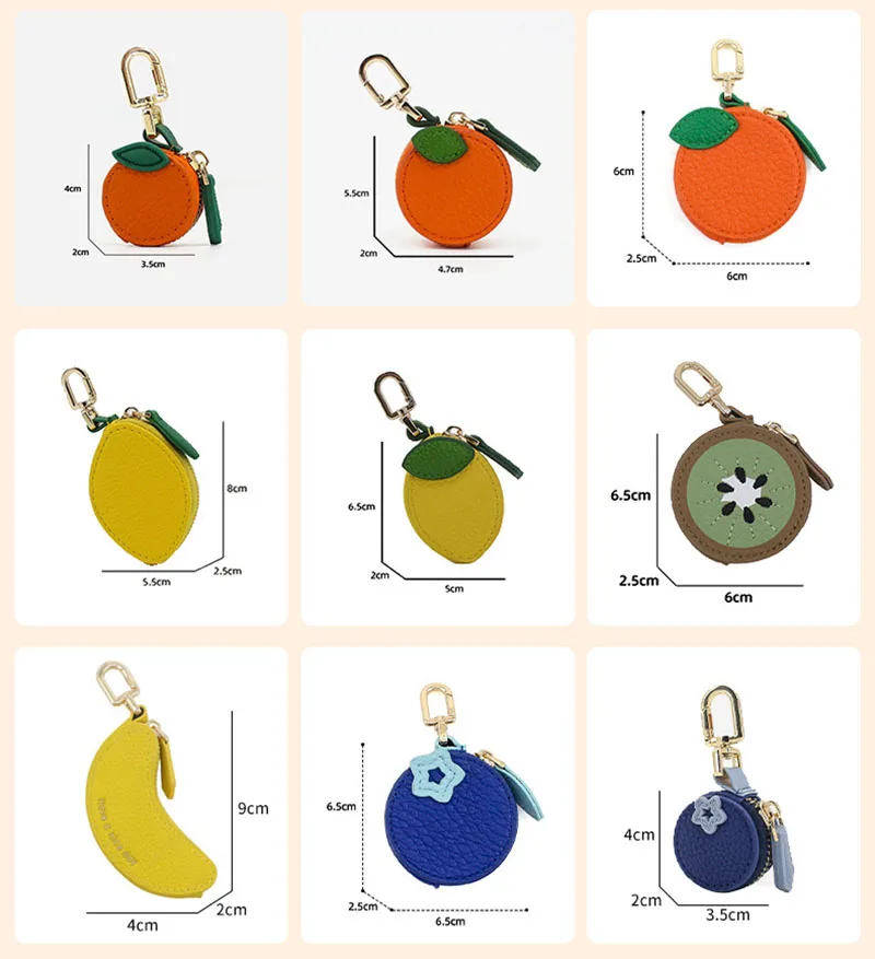 Monedero infantil PU con colgante de frutas: plátano y manzana - imagen 4