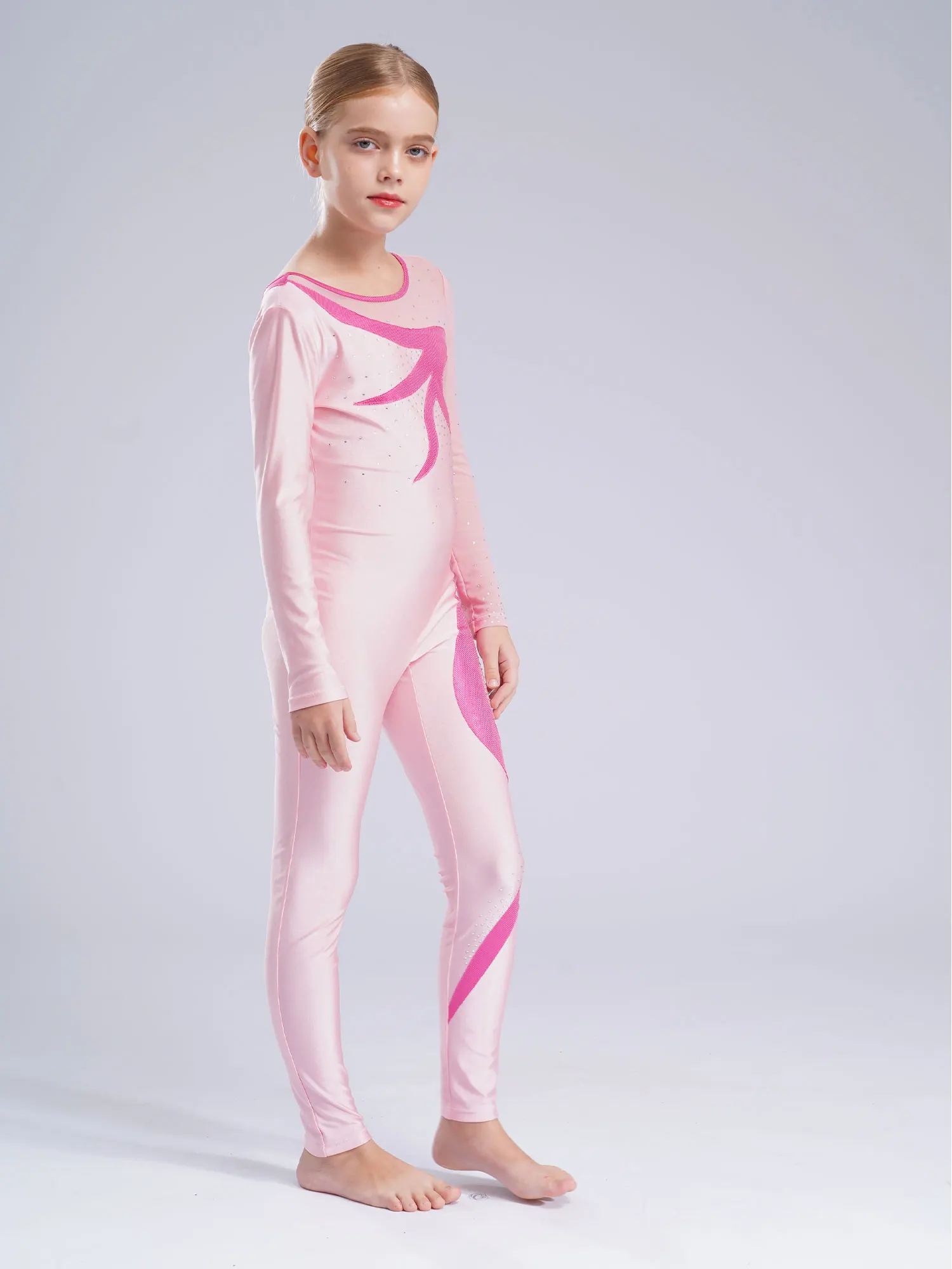 Leotardo de ballet infantil de manga larga con pedrería - imagen 2