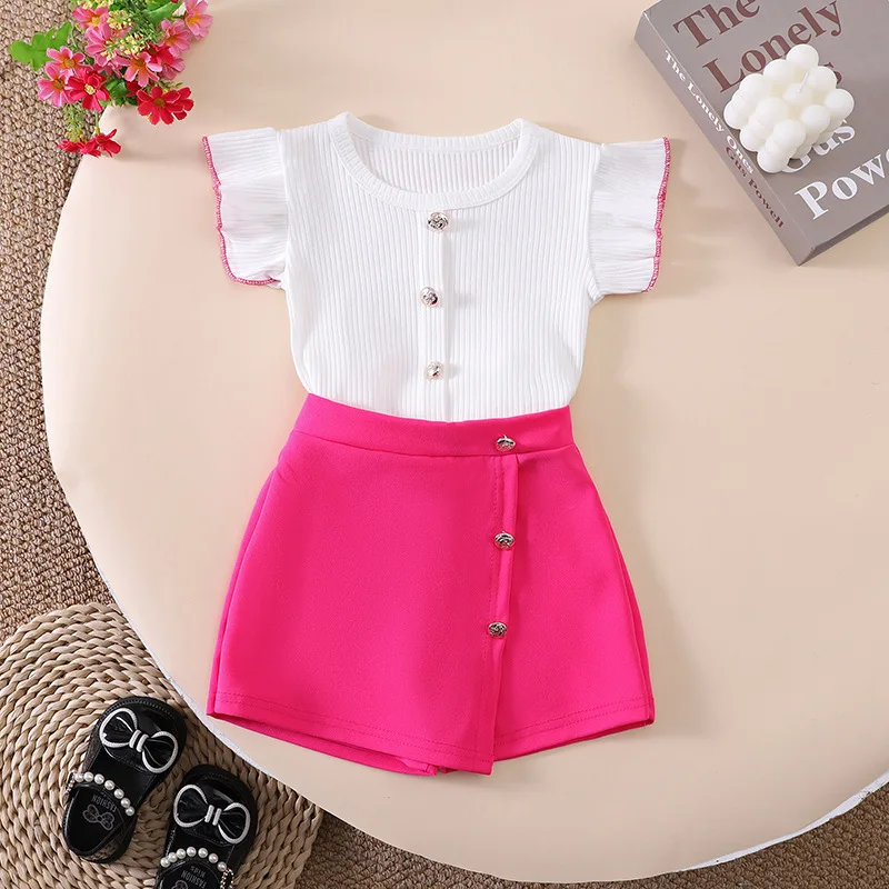 Conjunto de verano bebé con camiseta y pantalón corto infantil