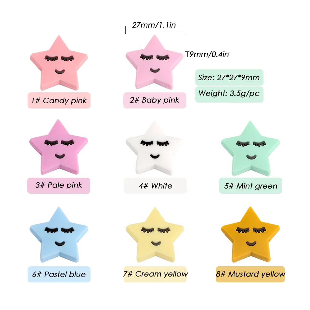 Kovict cuentas silicona estrellas lunas manualidades niños - imagen 3