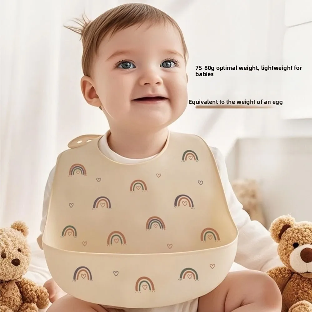 Baberos de silicona con recogedor para comida impermeables ajustables - imagen 3