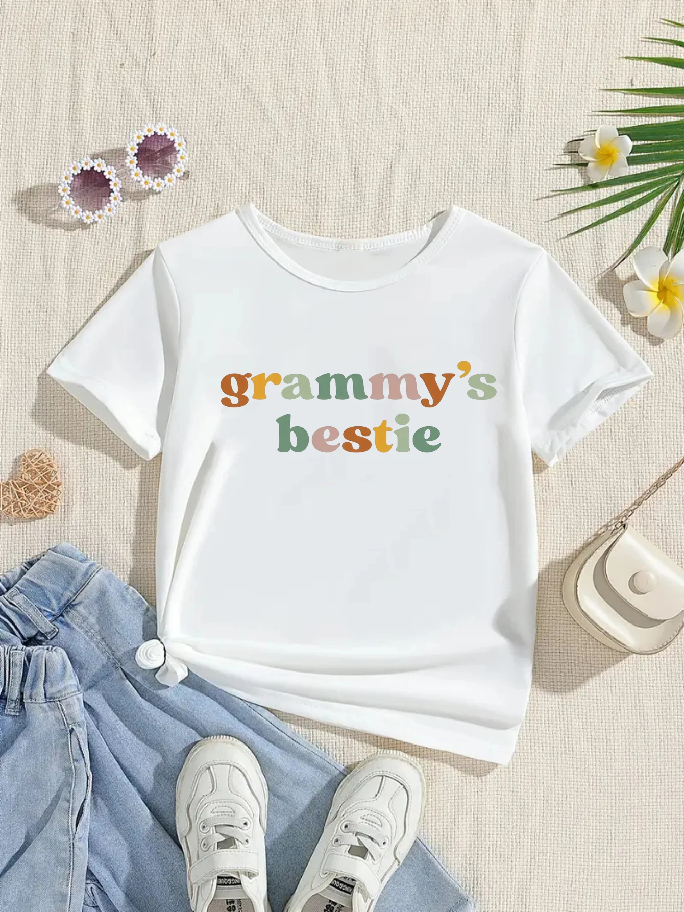 Camiseta retro para niña con estampado de letras veraniego - imagen 2