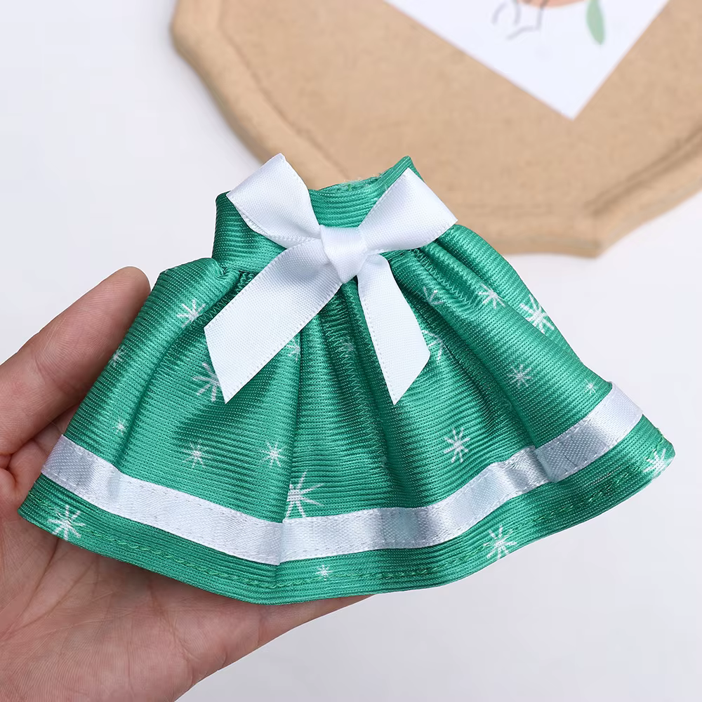 Vestido elfa Navideño para muñecas – Estrellas purpurina - imagen 4