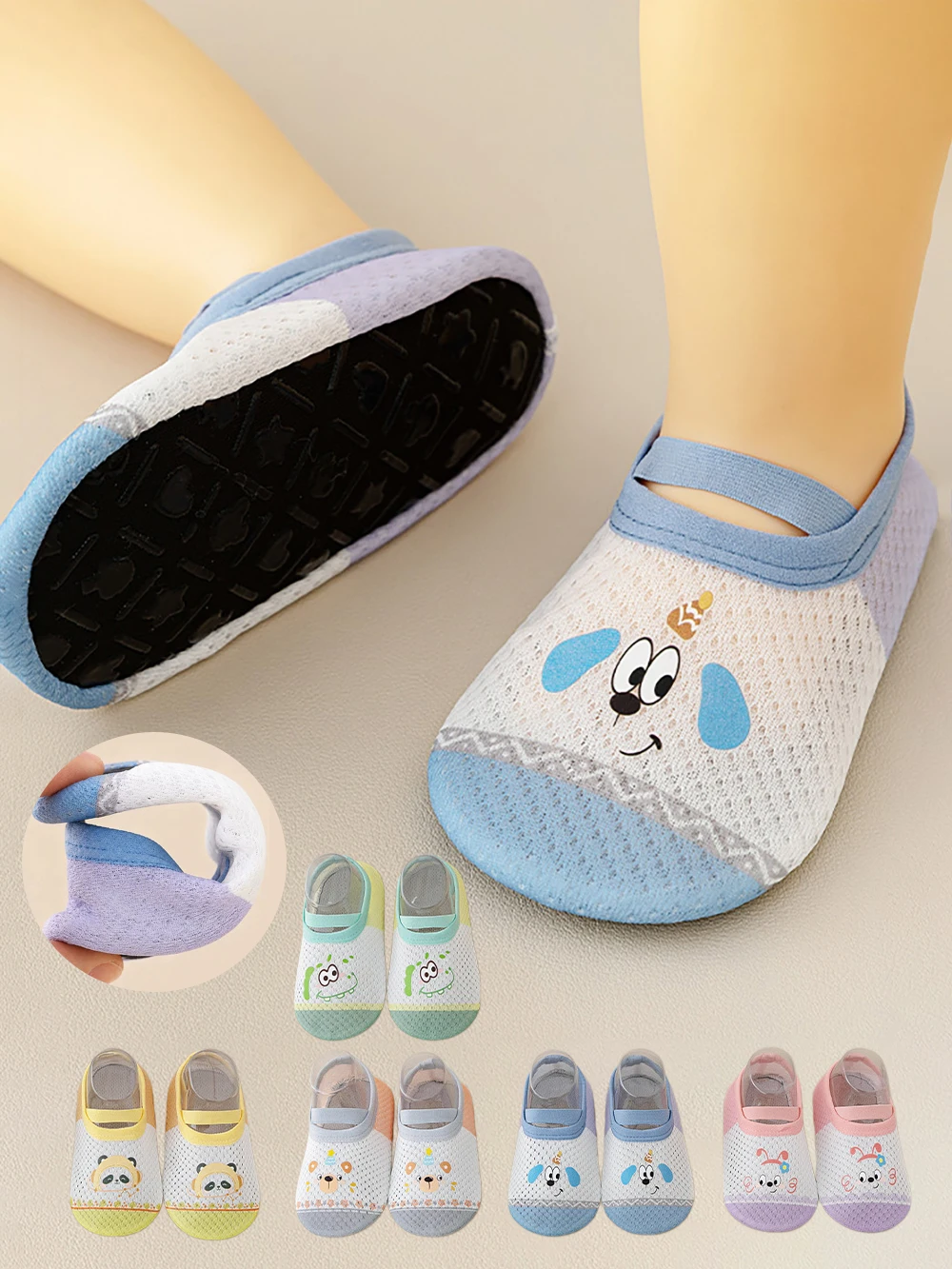 Zapatos de bebé antideslizantes de malla con animales para pasos - imagen 4