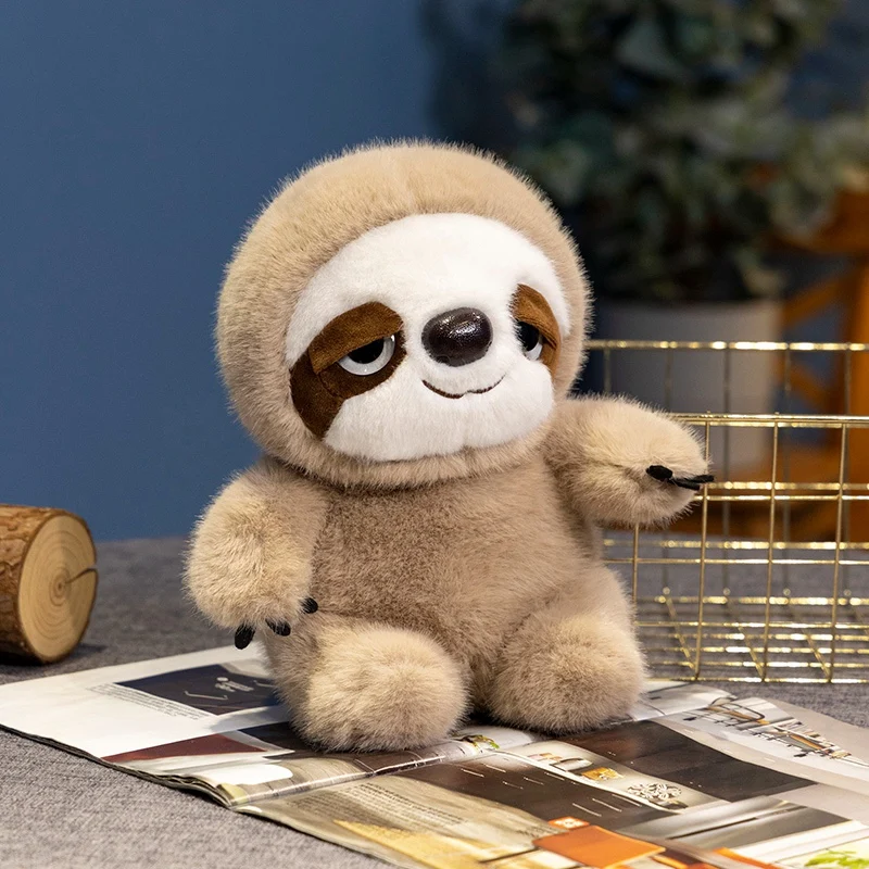 Peluche almohada de perezoso regordete del bosque, suave y relleno - imagen 5