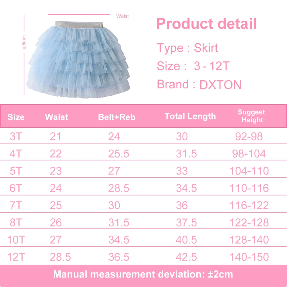 DXTON minifalda de tul para niñas – ballet esponjoso en capas - imagen 4