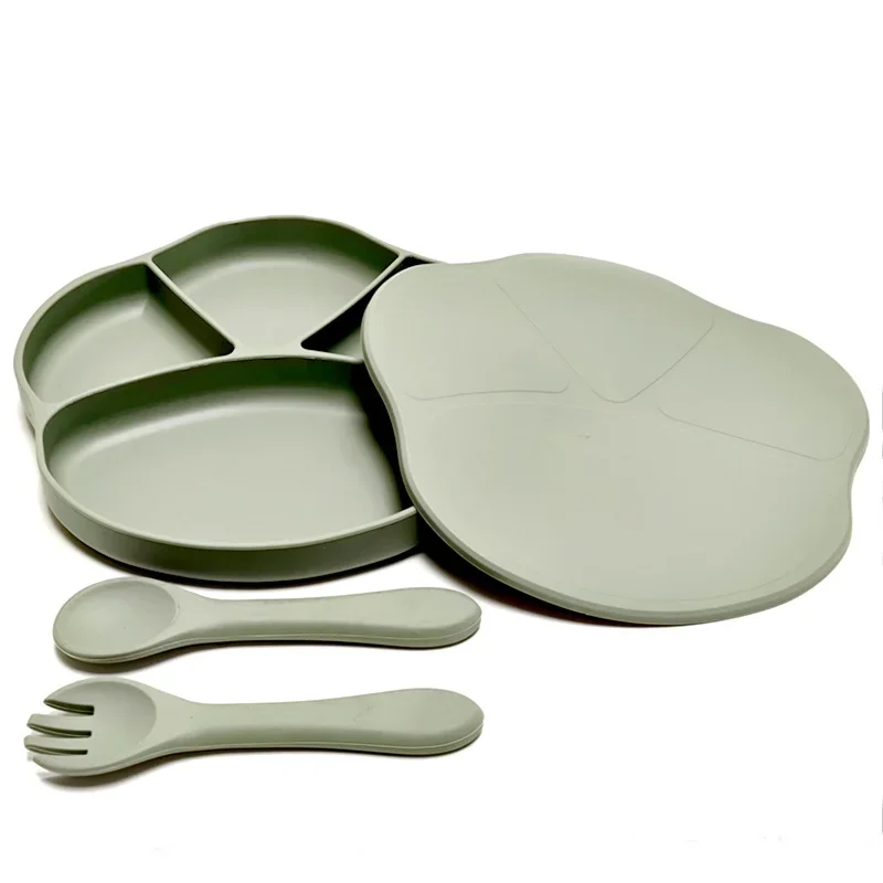 Plato infantil de silicona con ventosa anticaídas