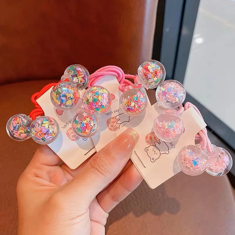 Coleteros elásticos coloridos con estampado de frutas para niña - imagen 3