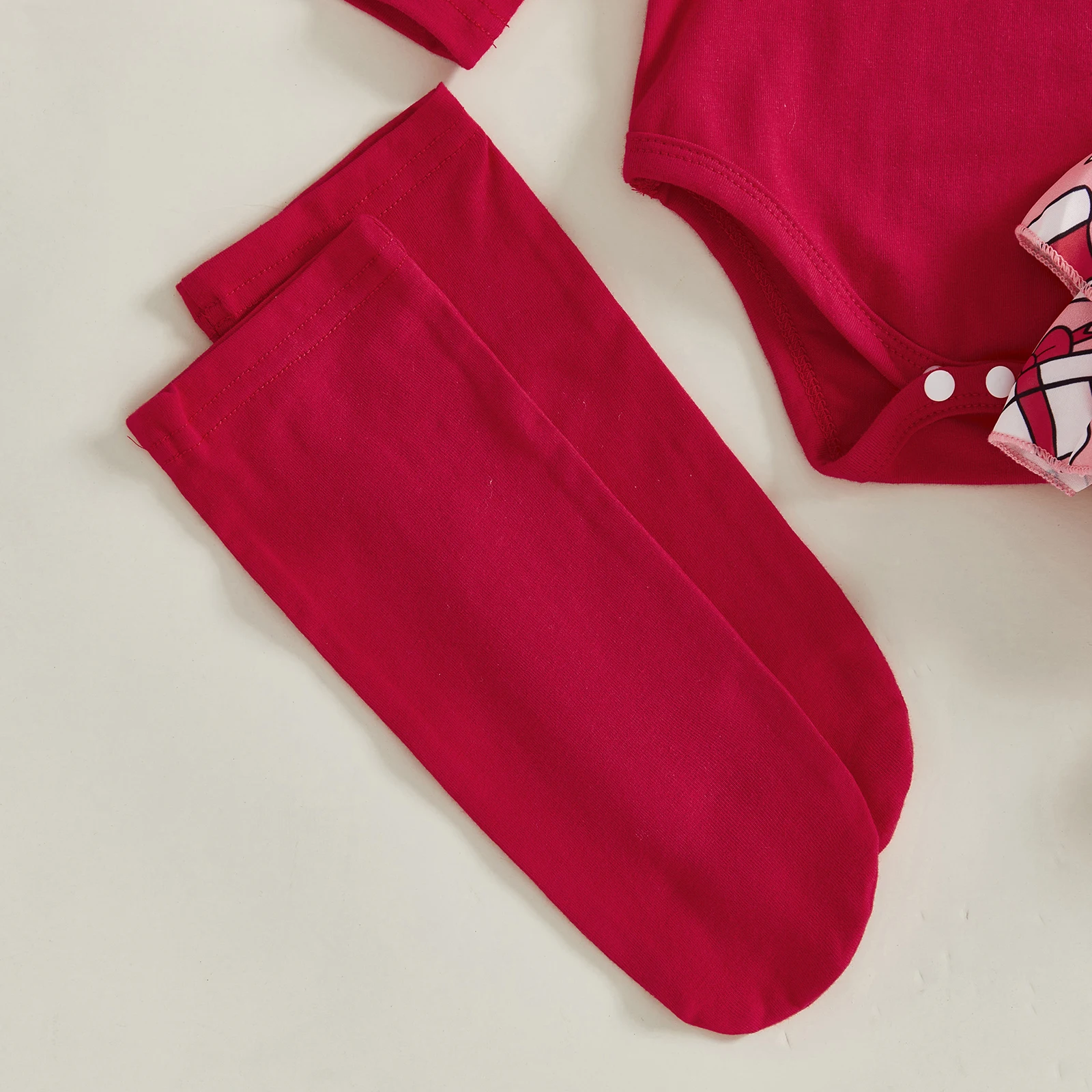 VISgogo Conjunto Navidad niña – Camiseta, shorts y calcetines con diadema - imagen 5