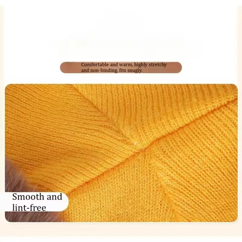 Gorro y bufanda de punto para bebé con cara bordada – Otoño invierno