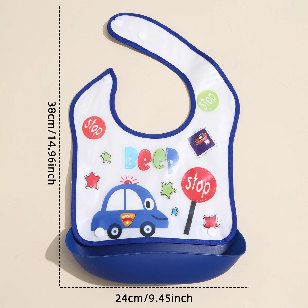 Babero impermeable para bebé con bolsillo – Modelo 3D desmontable - imagen 4