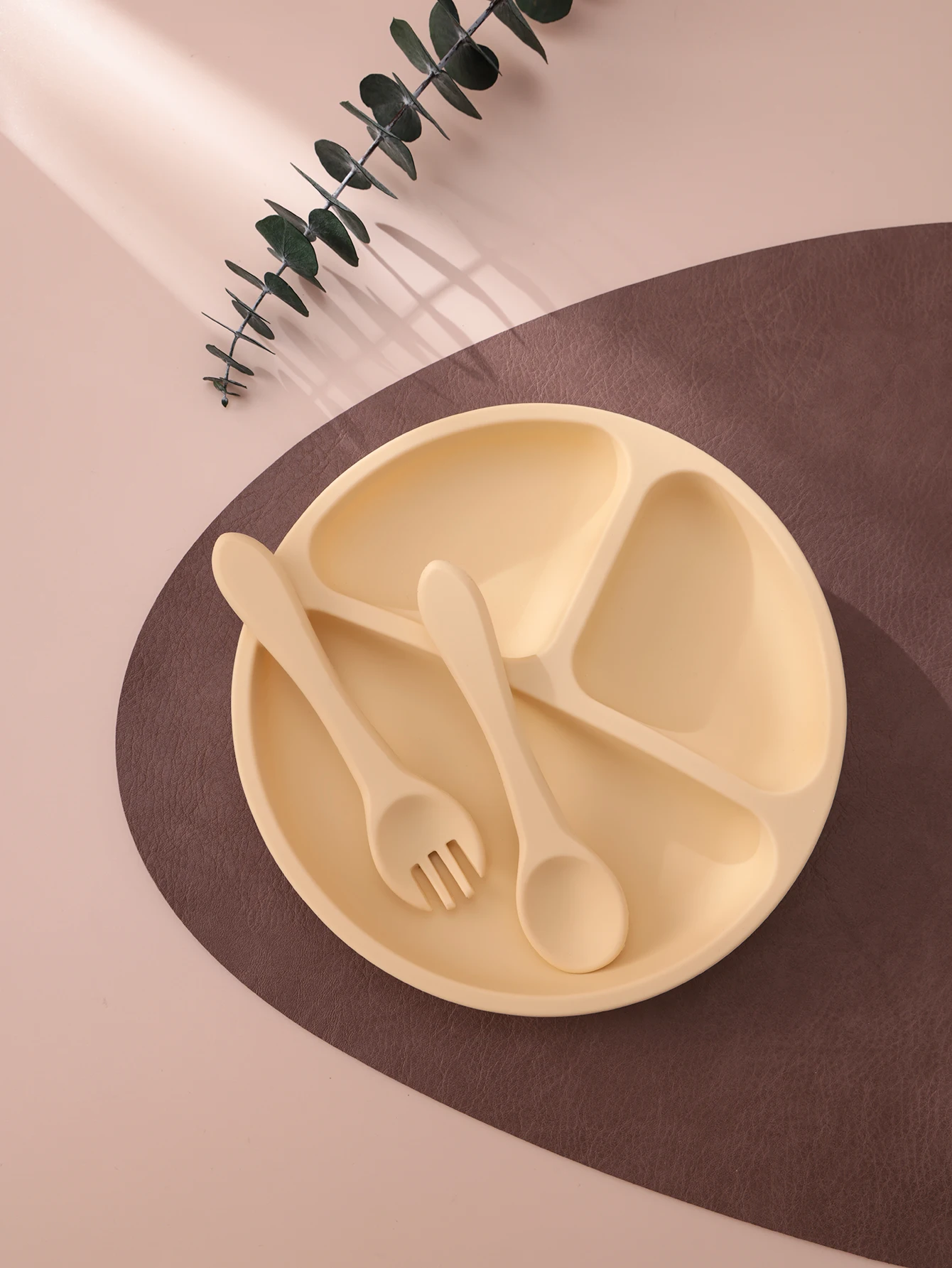 Juego de alimentación bebé de silicona sin BPA con plato de succión - imagen 3