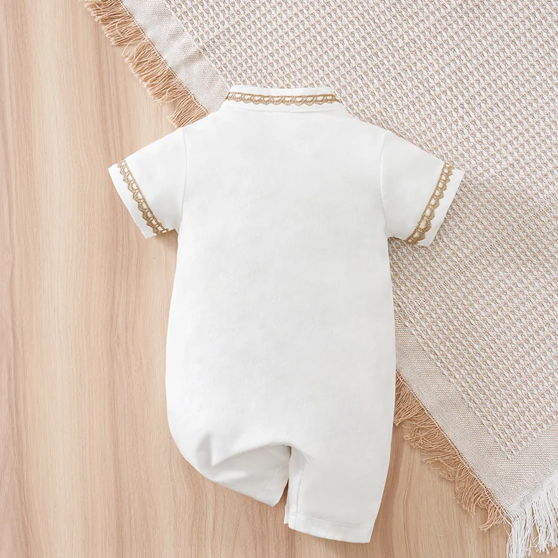 Mono de bebé recién nacido islámico algodón blanco manga corta - imagen 5