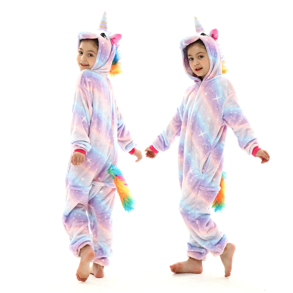 Pijamas kigurumi unicornio en franela para invierno - imagen 5