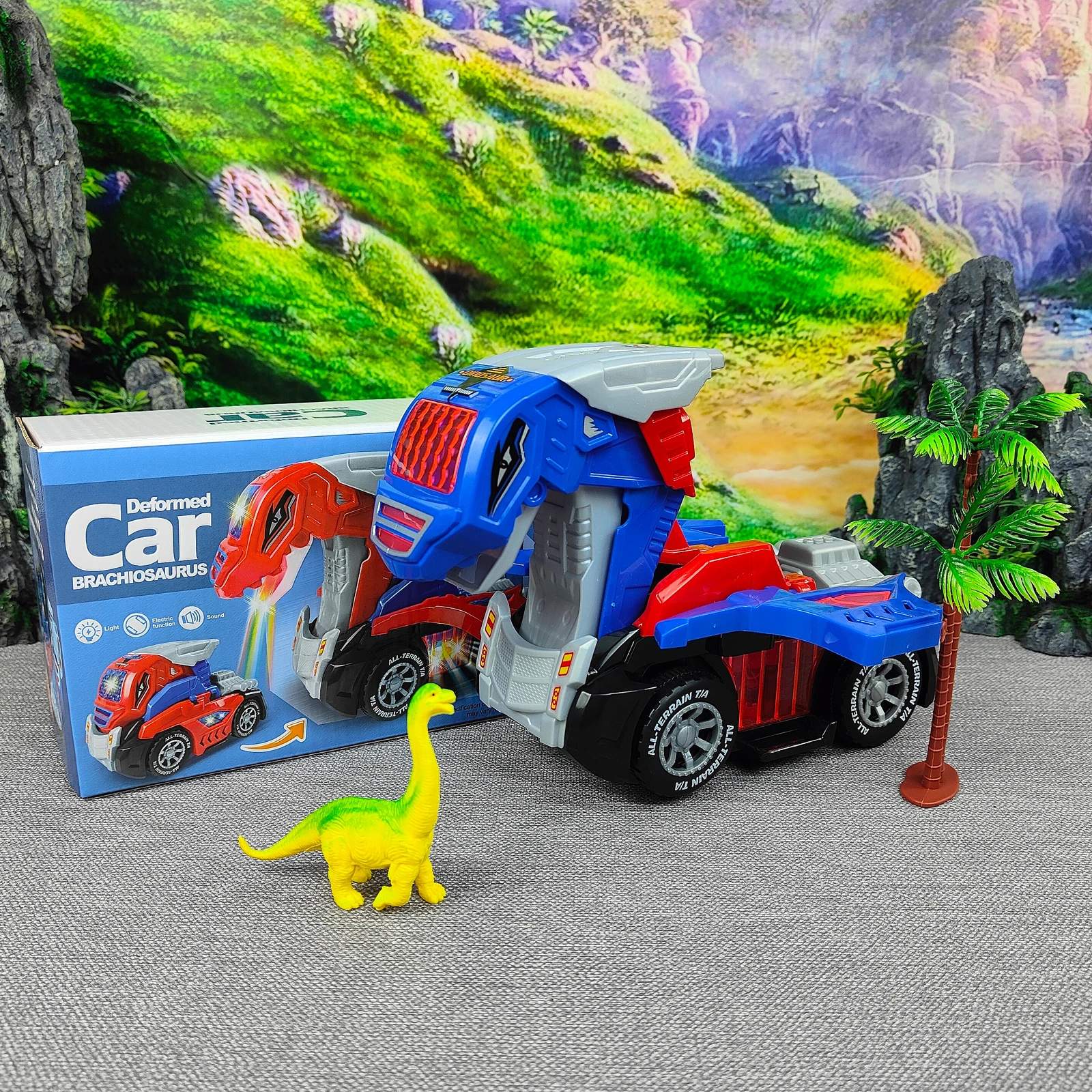Robot coche dinosaurio 2 en 1 con luz y música – Juguete educativo - imagen 5