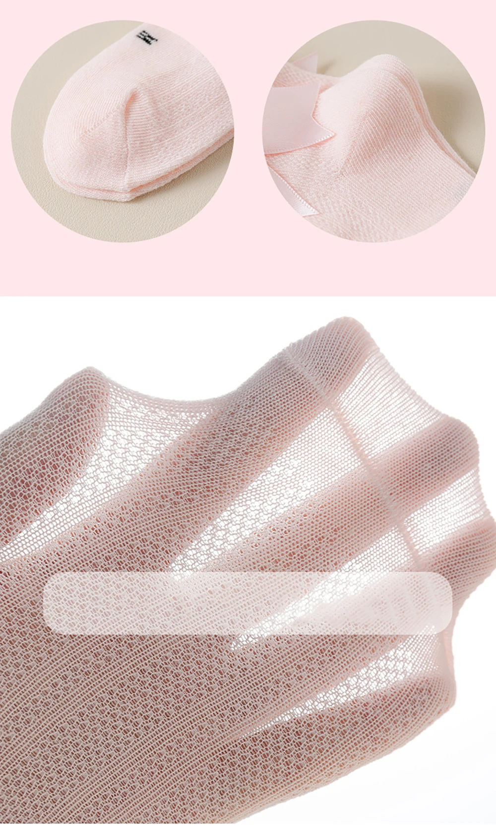 Calcetines de princesa finos ventilados con lazo para niñas – verano - imagen 5