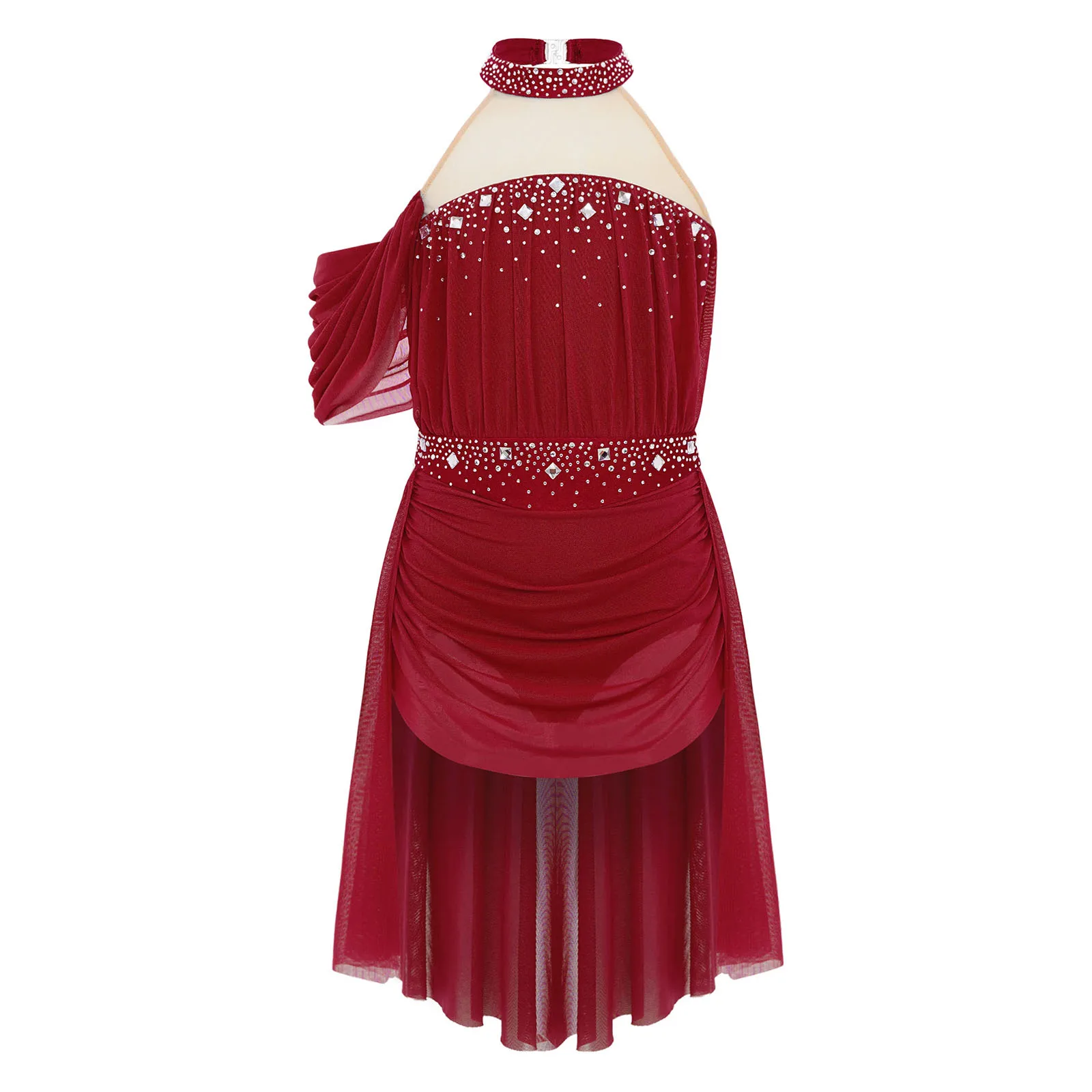 Vestido de ballet para niñas con espalda descubierta y pedrería - imagen 2