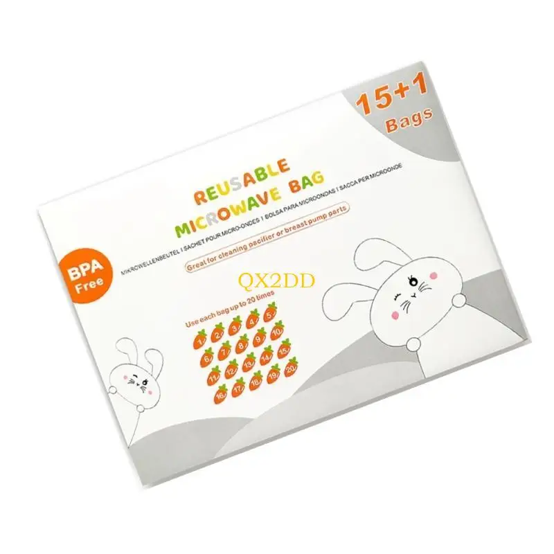 QX2D Bolsas esterilizadoras reutilizables para microondas y biberones - imagen 2