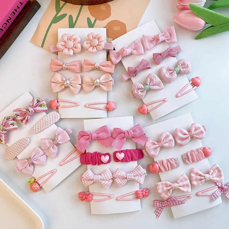 Pasadores para el pelo de bebé con lazo floral rosa - imagen 5