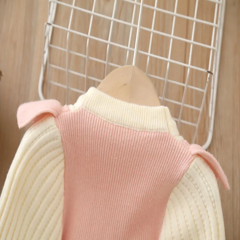 Vestido de punto con lazo para niña de 2 a 7 años – Cuello redondo - imagen 5