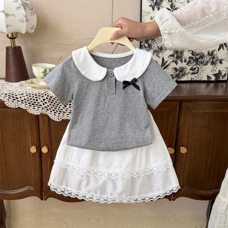 Conjunto verano niña: blusa lazo y falda de volantes - imagen 4