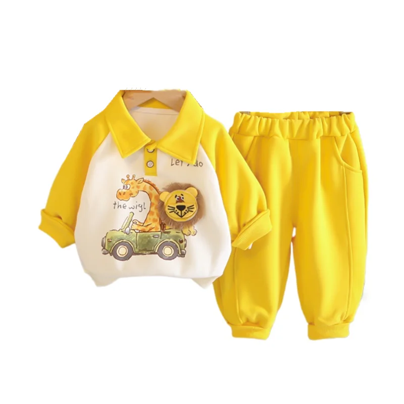 Conjunto de otoño para bebé: camiseta y pantalón con dibujos animados - imagen 4