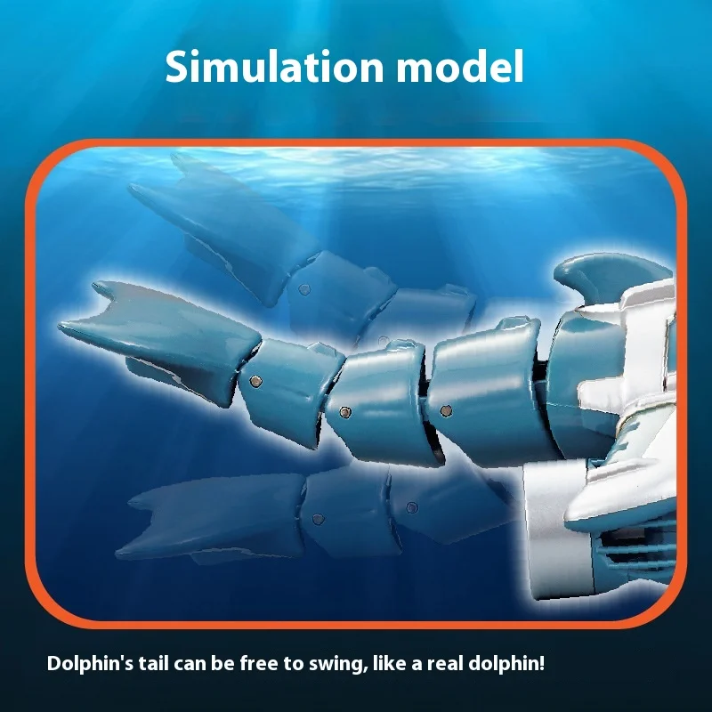 Robot submarino teledirigido con simulación de delfín infantil