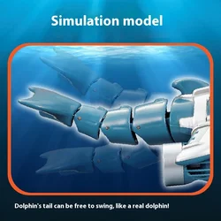 Robot submarino teledirigido con simulación de delfín infantil