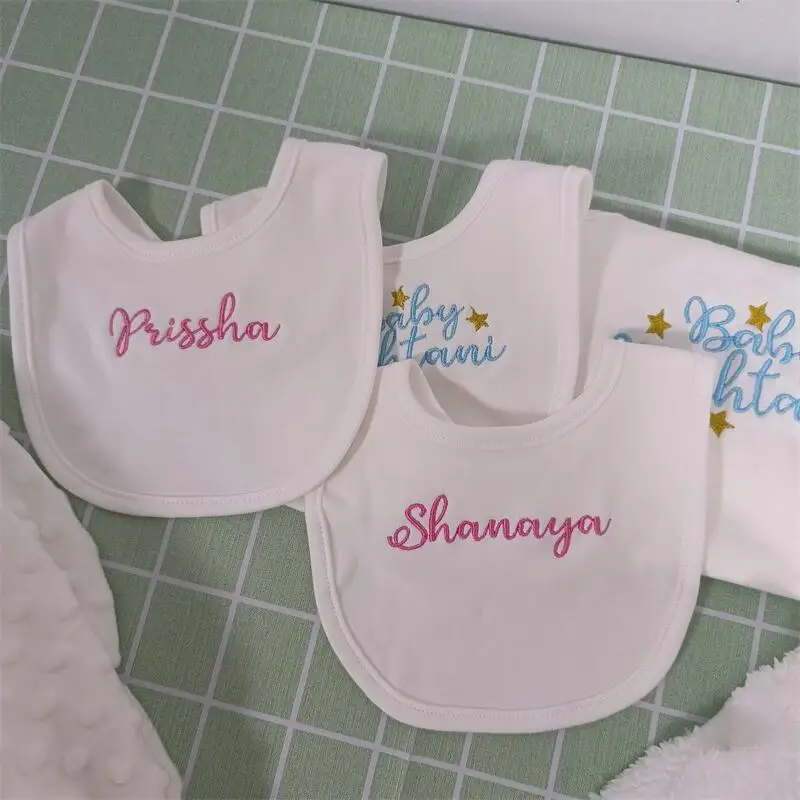 Babero personalizado con nombre en algodón - Regalo para bebé - imagen 4