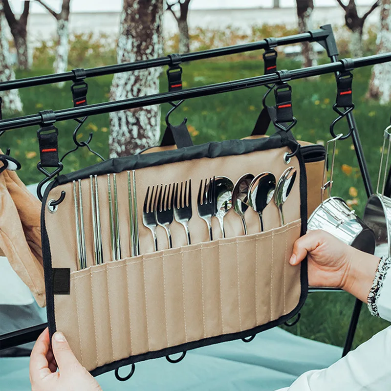 Bolsa colgante para utensilios de cocina y camping