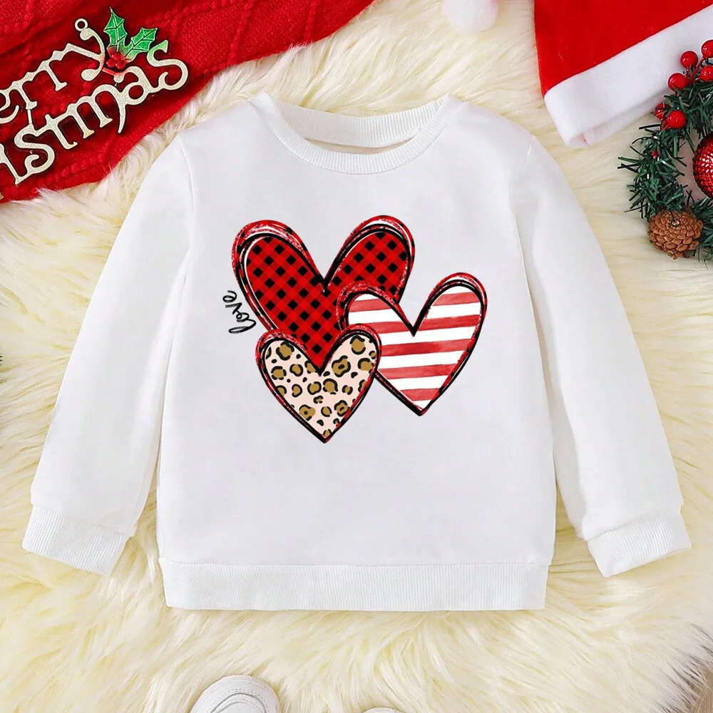 Sudadera con capucha infantil – Estampado de letras y corazón - imagen 3