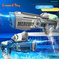 Pistola de agua eléctrica automática con luces LED y disparo continuo