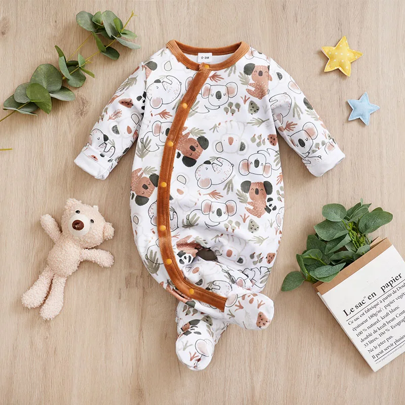 Body bebé koala en felpa cómoda para otoño e invierno