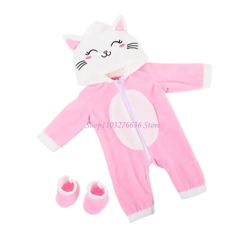 Traje de invierno en felpa suave con dibujos animados para muñeca - imagen 4