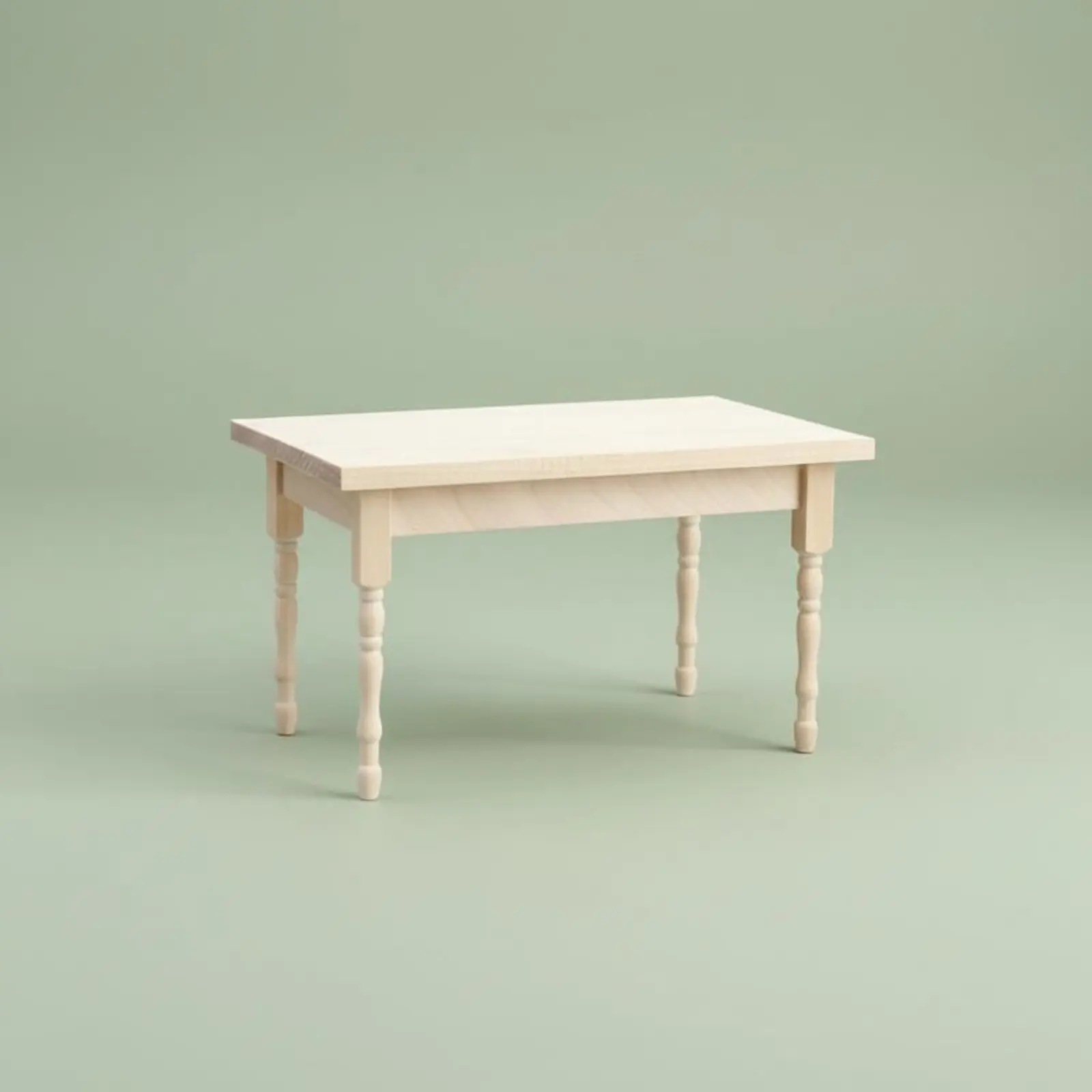 Mesa miniatura de madera para casa de muñecas – escritorio artesanal